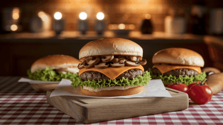 Applebee’s Bourbon Street Mushroom Swiss Burger – Copycat Recipe