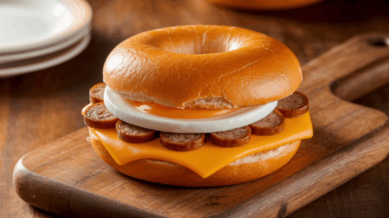 Dunkin Donuts Sausage Egg and Cheese on Bagel – Copycat Recipe